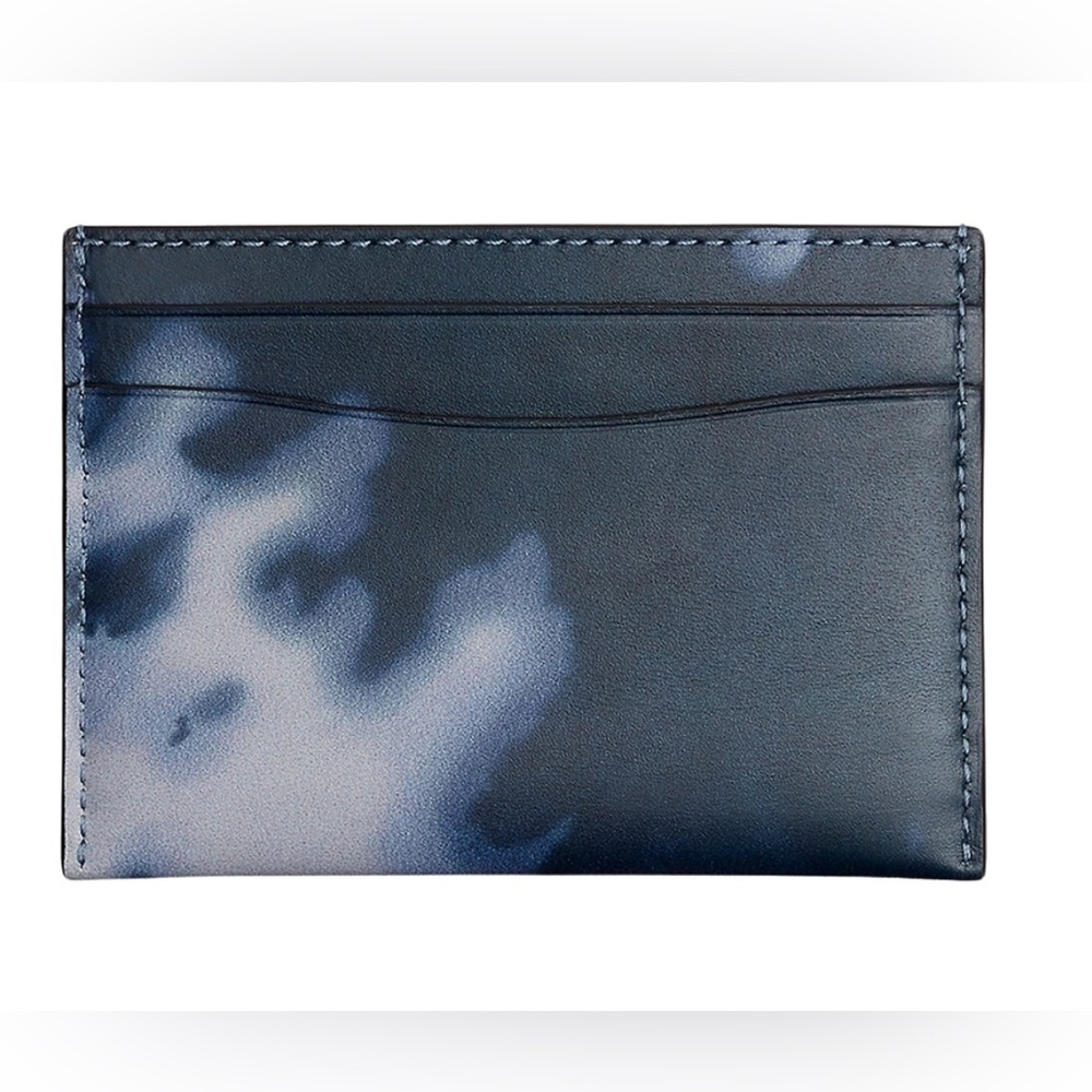 COACH Leather Card Case Digitally Printed Tie Dye in Midnight Navy - Picture 4 of 5